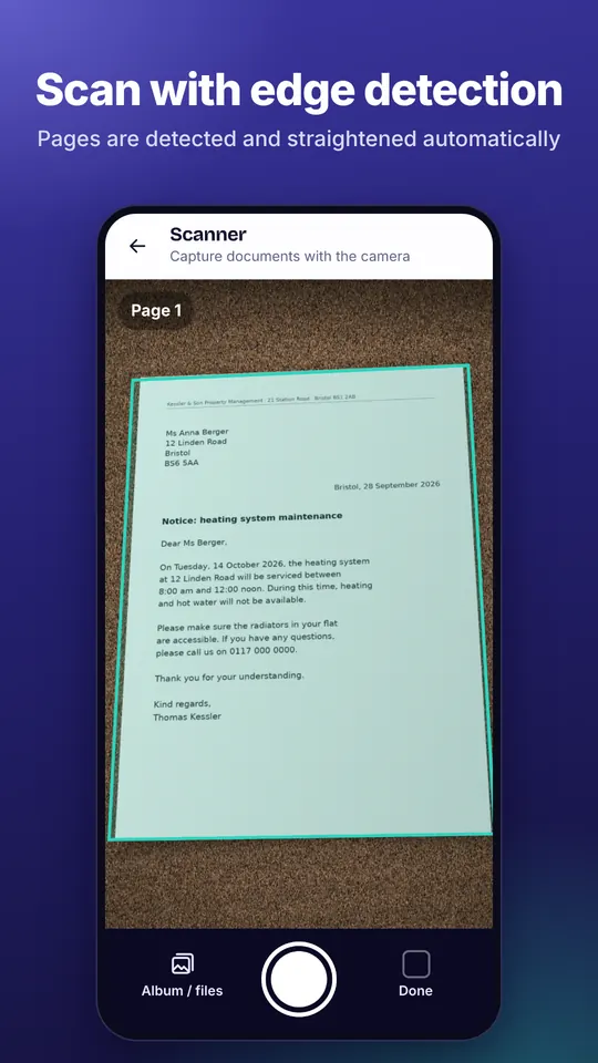 Scanner met randdetectie